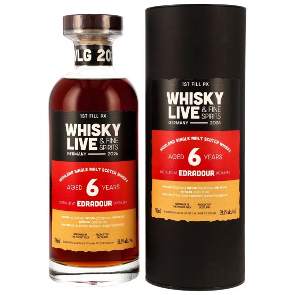 Edradour 6 Jahre 2020/2026 1st Fill PX Hogshead #42 WhiskyLive Germany 59,9% vol.