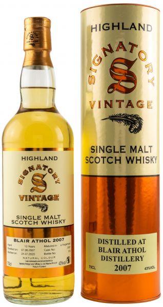 Blair Athol 13 Jahre 2007/2020 Signatory Vintage Vintage #2307 43% vol.
