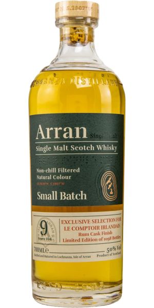 Arran 9 Jahre Rum Cask Small Batch 50% vol. (ohne OVP)