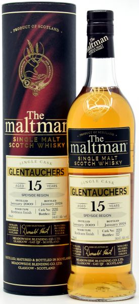 Glentauchers 15 Jahre 2009/2024 Bordeaux Cask The Maltman 54,6% vol.