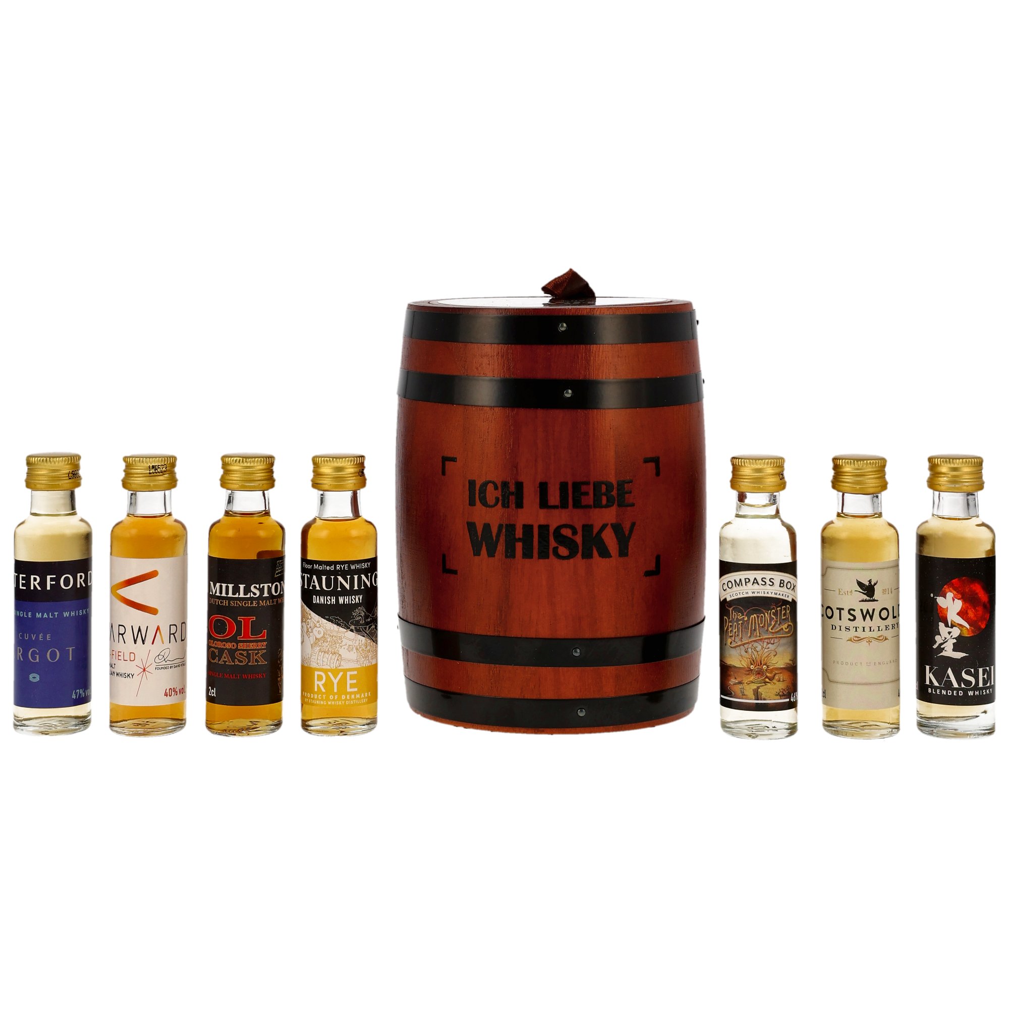 WhiskyTastingFass Geschenkset mit 7 Miniaturen hier kaufen