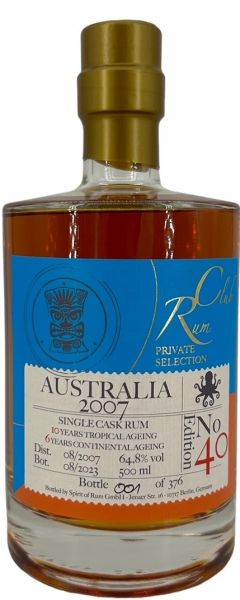 Australia 16 Jahre 2007/2023 Rum Club Private Edition #40 64,8% vol