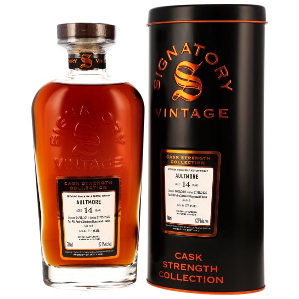 Aultmore 14 Jahre 2011/2025 1st Fill PX Sherry Signatory Cask Strength #6 62,1% vol.