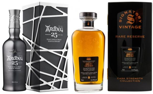Ardbeg SET - 25 Jahre 46% vol. + 40 Jahre 1979/2020 Signatory Vintage 51,5% vol.