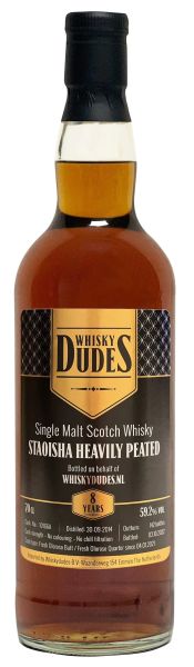 Staoisha Heavily Peated 2014/2022 1st Fill Oloroso Sherry Whiskydudes 58,2% vol.