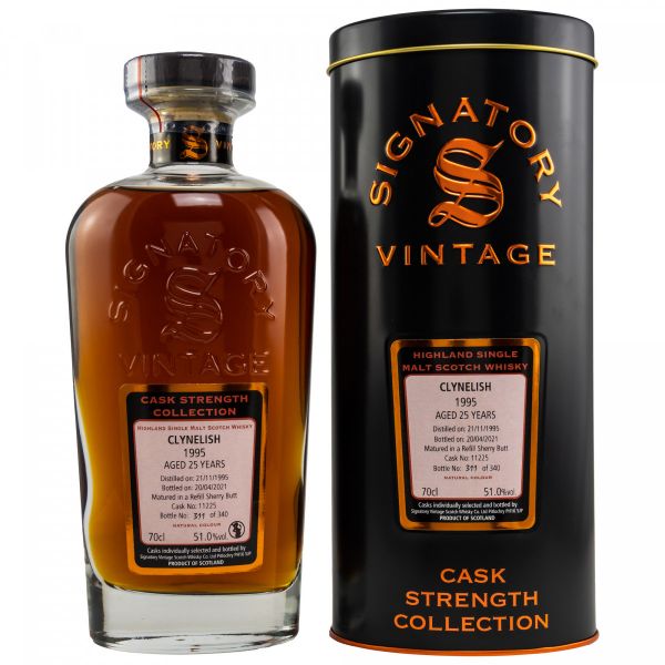 Clynelish 25 Jahre 1995/2021 Signatory Vintage Cask Strength Collection #11225 51% vol.