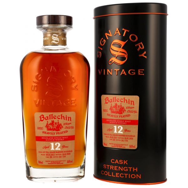 Ballechin 12 Jahre 2013/2026 1st Fill Grand Marnier #201 Signatory Cask Strength 58,8% vol.