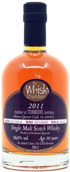 Tormore 10 Jahre 2011/2021 Oloroso Cask The Whisky Chamber 56% vol.