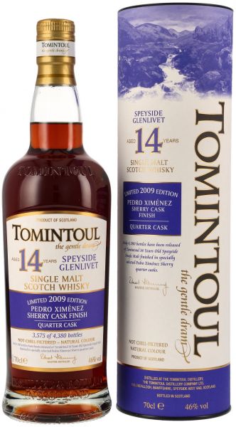 Tomintoul 14 Jahre 2009/2024 PX Quarter Cask Limited 2009 Edition 46% vol.