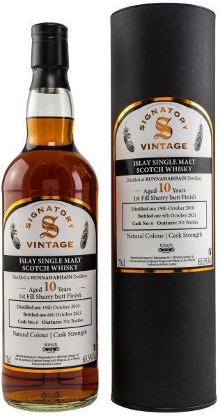 Bunnahabhain 2010/2021 Sherry Cask Signatory Vintage Cask Strength for Germany 65,5% vol.