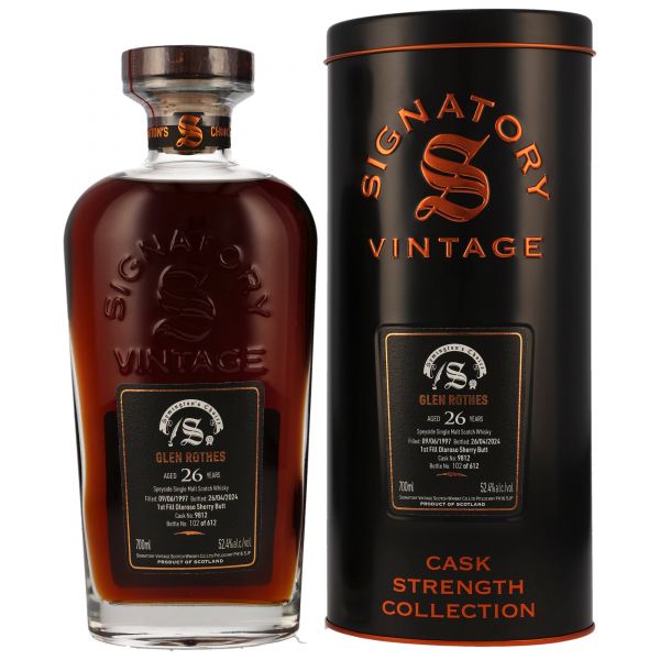 Glenrothes 26 Jahre 1997/2024 Symingtons Choice Signatory Cask Strength #9812 52,4% vol.