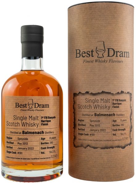 Balmenach 2013/2022 1st Fill Banyuls Cask Best Dram 54,2% vol.