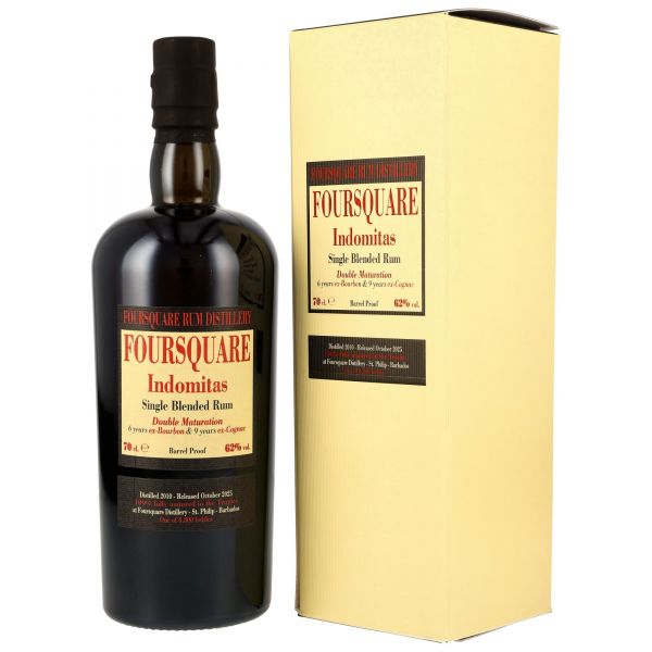 Foursquare 15 Jahre 2010/2025 Indomitas Bourbon &amp; Cognac Casks 62% vol.