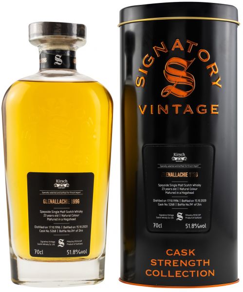 Glenallachie 23 Jahre 1996/2020 Signatory Vintage Cask Strength for Germany 51,8% vol.