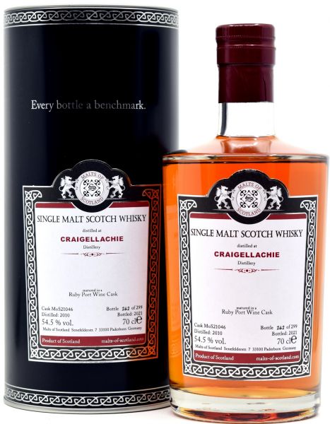 Craigellachie 11 Jahre 2010/2021 Ruby Port Wine Cask Malts of Scotland 54,5% vol.