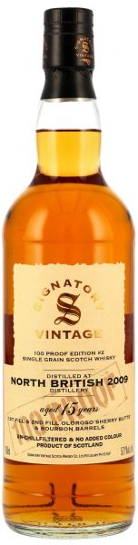 North British 2009/2025 Sherry Cask Signatory Single Grain 100 Proof #2 57,1% vol.