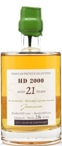 Jamaica (Hampden) 21 Jahre 2000/2021 Rum Club Private Edition 21 50,% vol. + Lager Bier