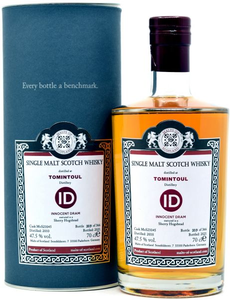 Tomintoul 2010/2021 Sherry Cask Malts of Scotland ID Serie 47,5% vol.