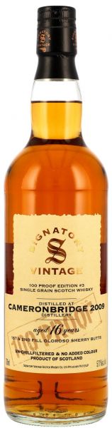 Cameronbridge 2009/2025 Oloroso Sherry Signatory Single Grain 100 Proof #2 57,1% vol.