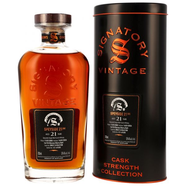 Speyside (M) 21 Jahre 2005/2026 Sherry Cask Signatory Cask Symingtons Choice #108 59,4% vol.