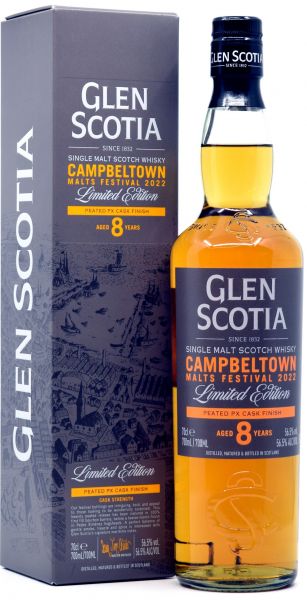 Glen Scotia 8 Jahre Peated PX Sherry Cask Campbeltown Malts Festival 2022 56,5% vol.