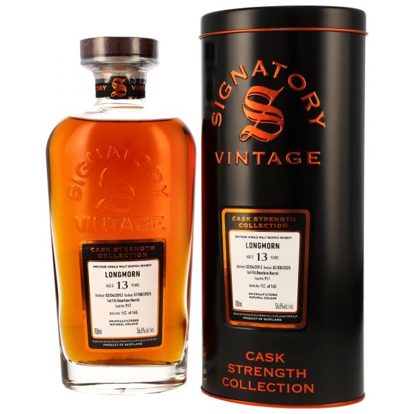 Longmorn 13 Jahre 2012/2025 1st Fill Bourbon Signatory Cask Strength #917 56,6% vol.