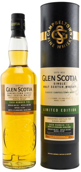 Glen Scotia 2012/2020 1st Fill Bourbon #715 56,8% vol.