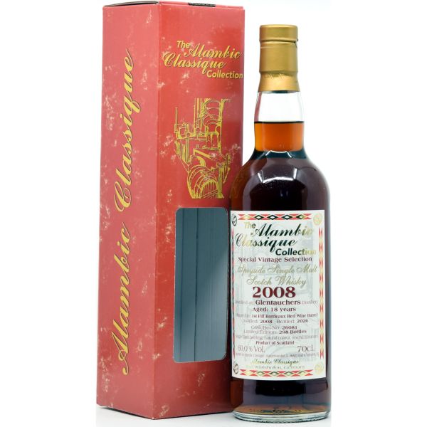 Glentauchers 18 Jahre 2008/2026 1st Fill Bordeaux Redwine Alambic Classique 60% vol.