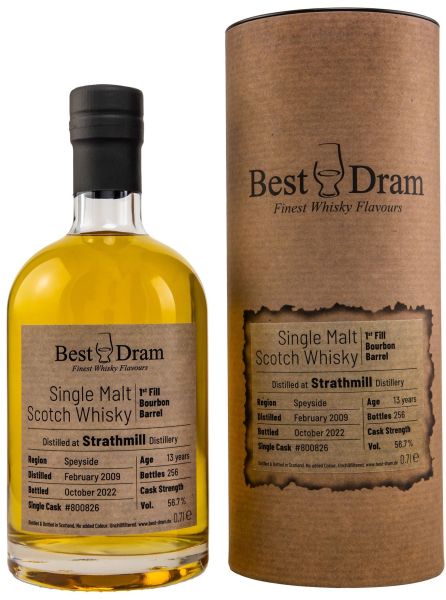 Strathmill 13 Jahre 2009/2022 1st Fill Bourbon Cask Best Dram 56,7% vol.