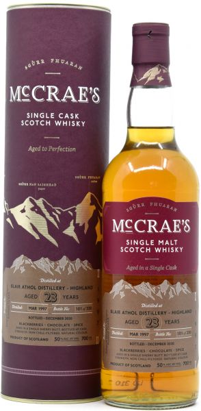 Blair Athol 23 Jahre 1997/2020 Sherry Butt McCrae's 50,0% vol.