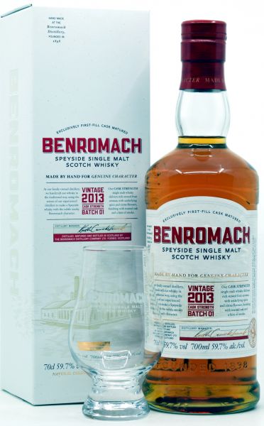 Benromach 10 Jahre 2013/2023 Cask Strength Batch #1 59,7% vol. + Glencairn gratis