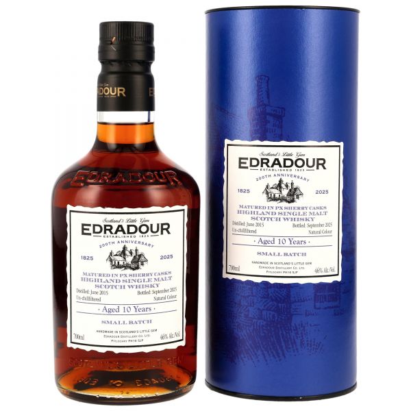 Edradour 10 Jahre 2015/2025 PX Sherry Casks 200th Anniversary 46% vol.