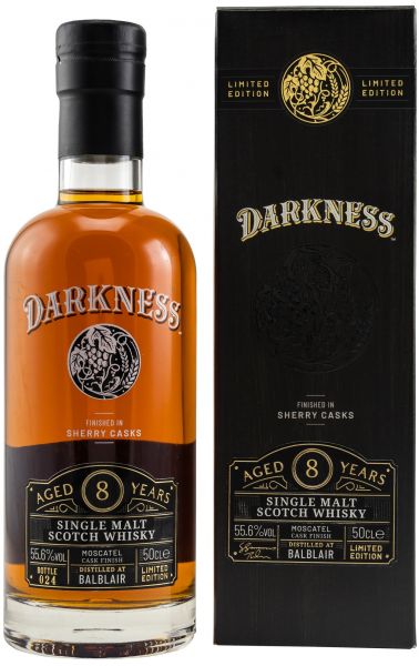 Balblair 8 Jahre Moscatel Cask Finish Darkness! 55,6% vol.