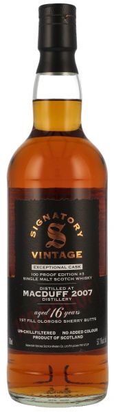 Macduff 2007 Oloroso Sherry Signatory Vintage 100 Proof Exceptional Cask Edition #3 57,1% vol.