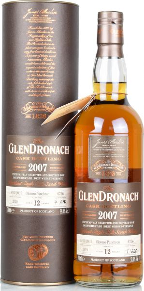 Glendronach 12 Jahre 2007/2019 Oloroso Single Cask for deinwhisky.de #6756 58,0% vol.