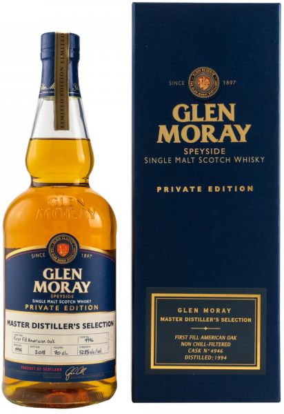 Glen Moray 1994/2018 Master Distiller&#039;s Selection Bourbon Single Cask #4946 52,8% vol.