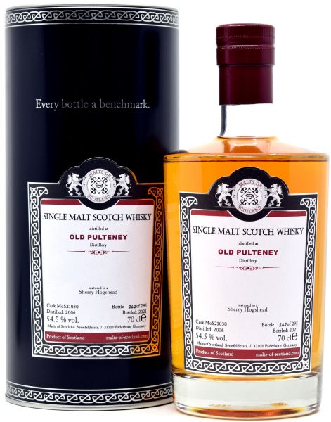 Old Pulteney 15 Jahre 2006/2021 Sherry Hogshead Malts of Scotland 54,5% vol.