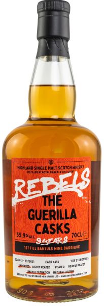Royal Brackla 9 Jahre 2012/2021 1st Fill Banyuls Cask #493 Rebels The Guerilla Casks 55,9% vol.