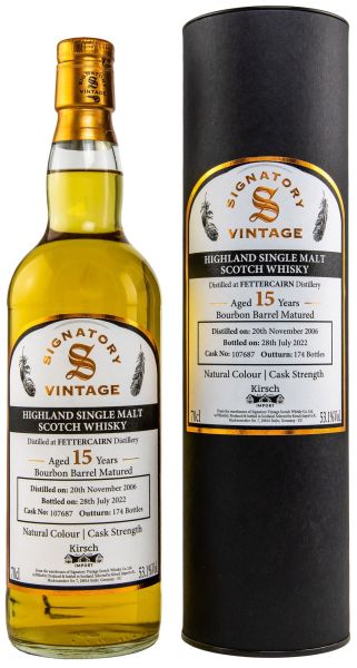 Fettercairn 15 Jahre 2006/2022 Signatory Vintage Cask Strength for Germany #107686 53,1% vol.