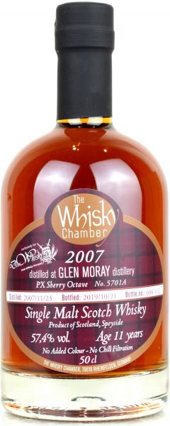 Glen Moray 11 Jahre 2007/2019 PX Sherry Whisky Chamber for deinwhisky.de 57,4% vol.