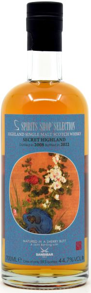 Secret Highland 2008/2022 Sherry Cask S-Spirits Shop Selection Flowers Label 44,7% vol.