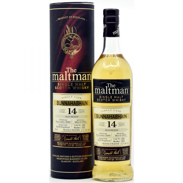 Bunnahabhain heavily peated 14 Jahre 2010/2025 The Maltman 55,2% vol.