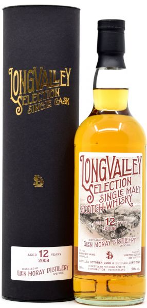 Glen Moray 12 Jahre 2008/2021 1st Fill Burgundy LongValley Selection 50% vol.