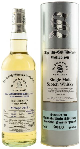 Bunnahabhain Staoish 7 Jahre 2013/2021 SV Un-Chillfiltered Collection #900186+187