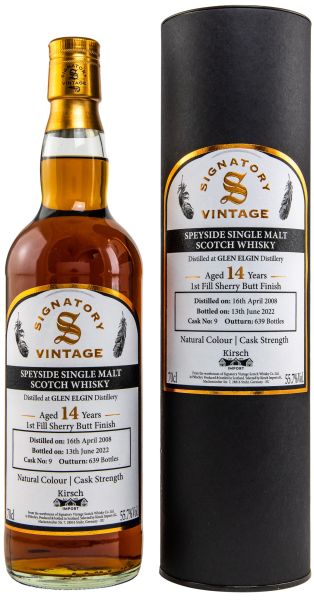 Glen Elgin 2008/2022 Sherry Cask Signatory Vintage Cask Strength for Germany 55,7% vol.