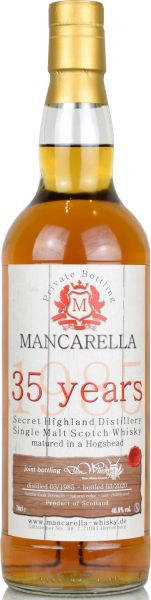 Secret Highland 35 Jahre 1985/2020 Mancarella & deinwhisky.de 48,8% vol.