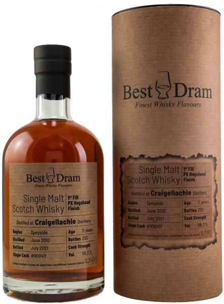Craigellachie 11 Jahre 2010/2021 1st Fill PX Sherry Cask Best Dram 56,3% vol.