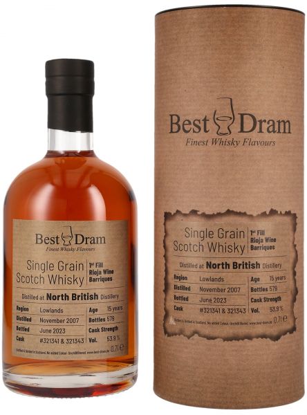 North British 15 Jahre 2007/2023 1st Fill Rioja Cask Best Dram 53,9% vol.