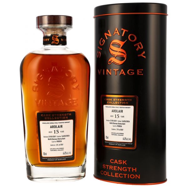 Ardlair (Ardmore) 2011/2026 Oloroso Sherry Signatory Cask Strength #900036 64% vol.