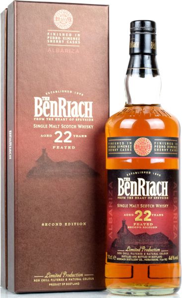 Benriach 22 Jahre Albariza Peated Peadro Ximenez Sherry Wood Finish